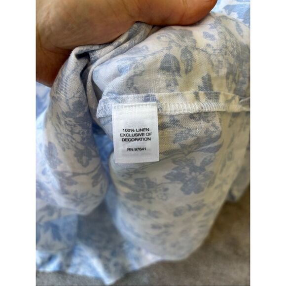 NWT J Jill Love Linen Blue Floral Long Sleeve Split Neck, 1X, $100 A17 - Picture 5 of 9